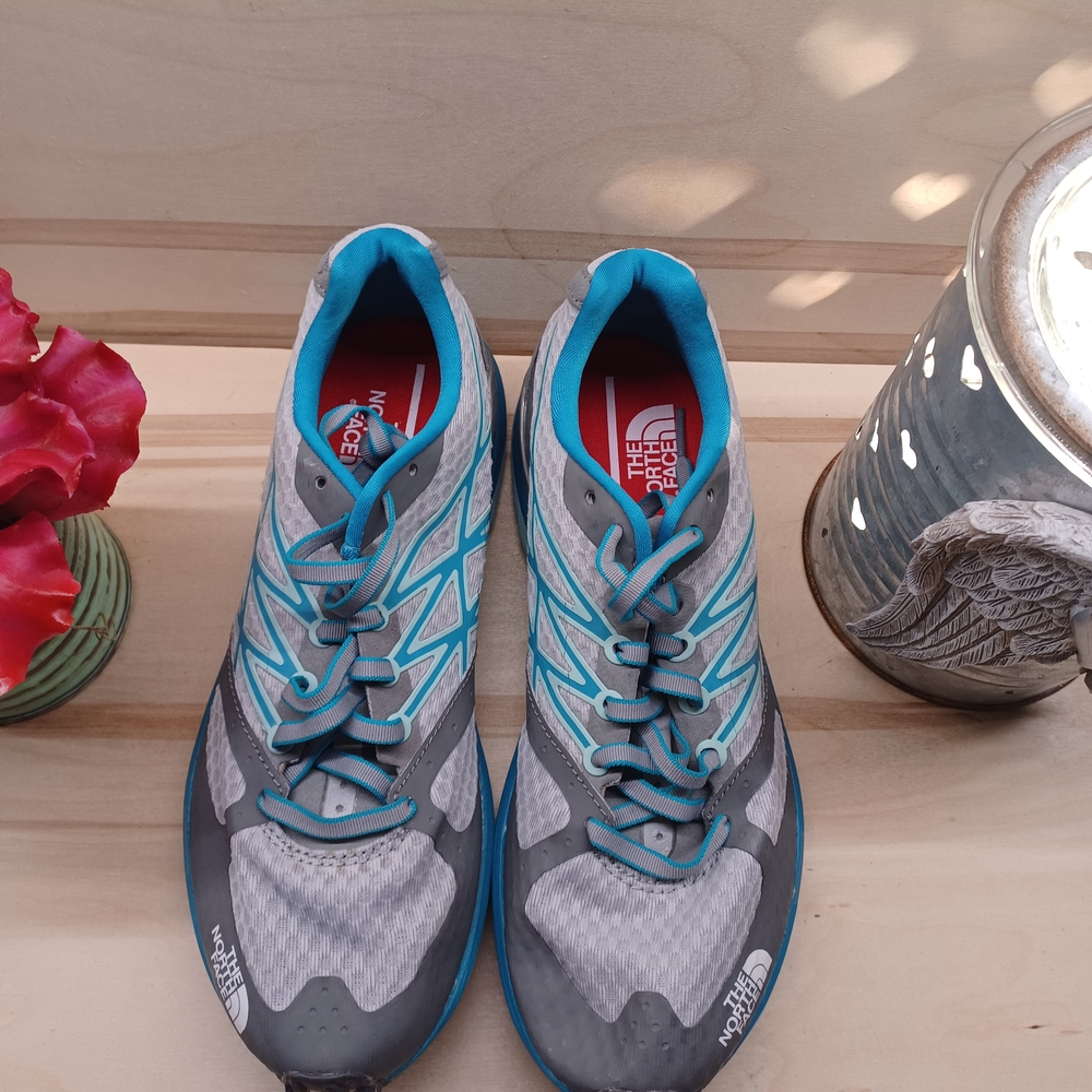 The North Face Gray and Blue Sneakers